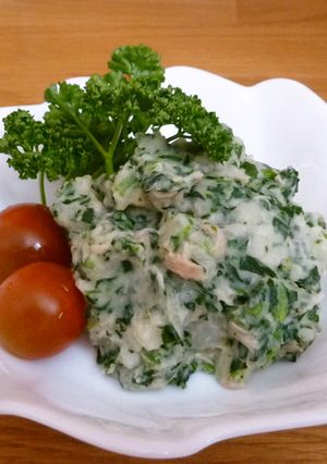 ふわネバとろ～りモロヘイヤポテトサラダ-レシピのメイン写真