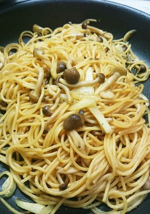 ニンニクときのこの醤油パスタ！-レシピのメイン写真