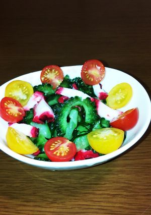 ゴーヤときゅうりのさっぱり酢だこ和え-レシピのメイン写真