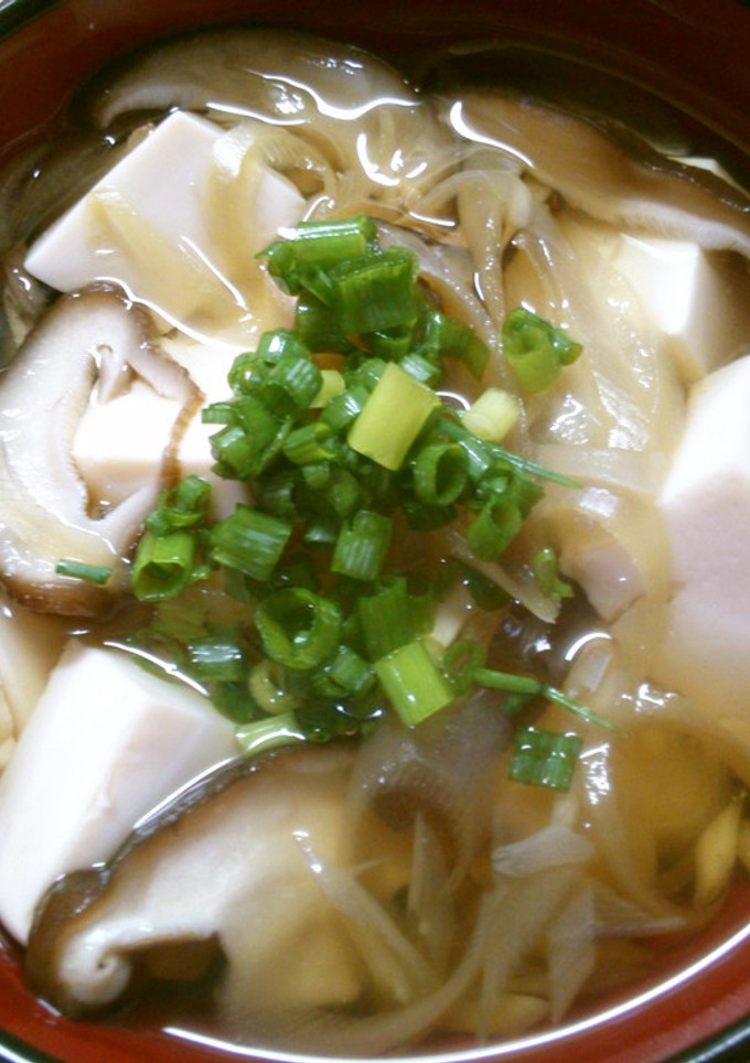 簡単！　豆腐　みょうが　椎茸の　お吸い物-レシピのメイン写真