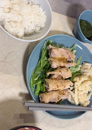 簡単！美味！蒸し鶏のゴママヨドレ-レシピのメイン写真