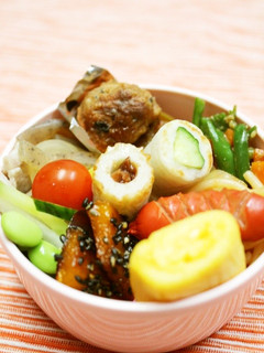 夏のお弁当に✿梅キュウちくわ-レシピのメイン写真