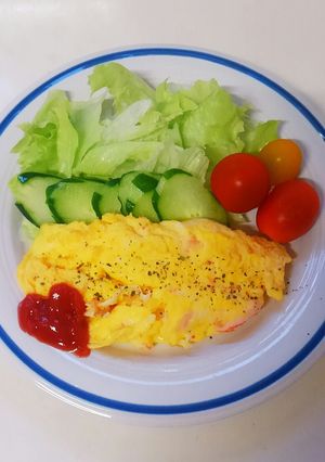 ボリューム満点カニかまオムレツ☆-レシピのメイン写真