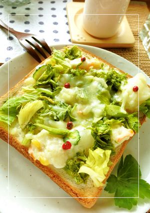 セロリ葉載せて♡ポテサラリメイクトースト-レシピのメイン写真