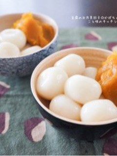 豆腐のお月見団子☆かぼちゃあん-レシピのメイン写真