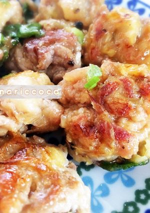 豚こま 丸めて♡ネギ肉団子の甘辛焼き-レシピのメイン写真