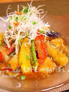 冷やしておいしい◎夏野菜と鳥肉の揚げ浸し-レシピのメイン写真