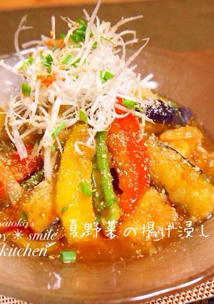 冷やしておいしい◎夏野菜と鳥肉の揚げ浸し-レシピのメイン写真