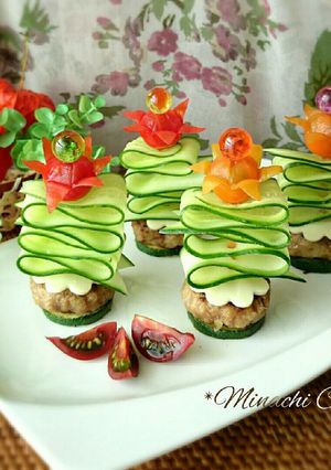 冷凍ハンバーグde花咲くピンチョス-レシピのメイン写真