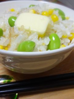 簡単素朴な味とうもろこし・枝豆ごはん-レシピのメイン写真