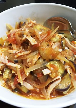 野菜とハムのヘルシーなトマトパスタ！-レシピのメイン写真