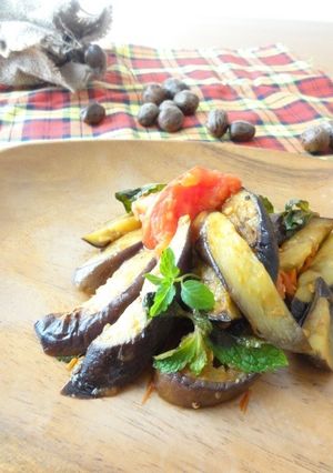 【副菜】なすとトマトのミント炒め-レシピのメイン写真