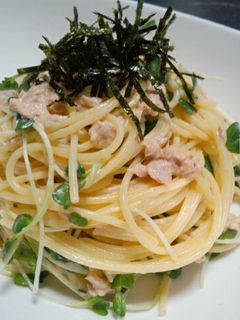 ツナと貝割れのお手軽 冷製パスタ-レシピのメイン写真