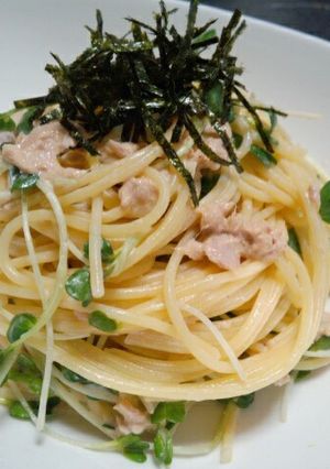 ツナと貝割れのお手軽 冷製パスタ-レシピのメイン写真