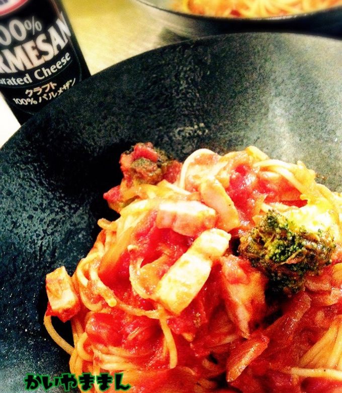 うっま〜!厚切りベーコンとトマトのパスタ-レシピのメイン写真