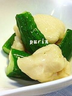 鶏肉とキュウリの柚子こしょうポン酢和え-レシピのメイン写真