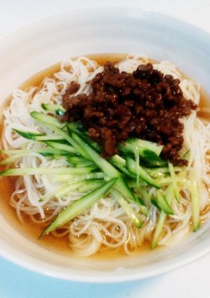 ひんやり♪がっつり肉味噌そうめん-レシピのメイン写真