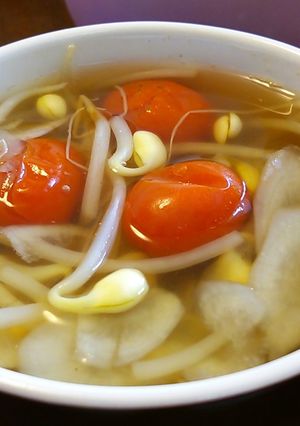 ミニトマトも入ったスープ♪-レシピのメイン写真