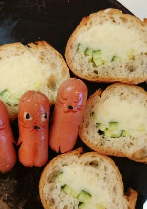 スタッフドバケットとソーセーにゃん。-レシピのメイン写真