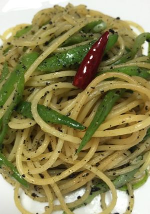 インゲンとすりゴマのパスタ-レシピのメイン写真