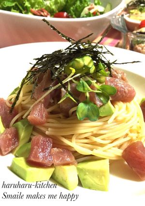 マグロとアボカドの冷製パスタ♪-レシピのメイン写真