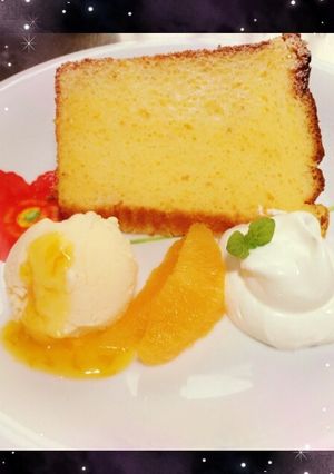 オレンジシフォンケーキとアイスのプレート-レシピのメイン写真