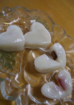 バレンタインに♡ハートの白玉だんご♡-レシピのメイン写真