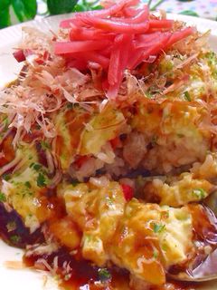 トロふわ♡お好み焼き風チーズオムライス-レシピのメイン写真