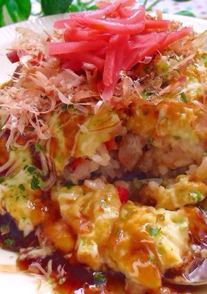 トロふわ♡お好み焼き風チーズオムライス-レシピのメイン写真