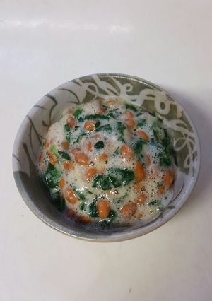 納豆とモロヘイヤの ねばねばコラボ⭐-レシピのメイン写真
