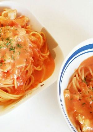 家庭de簡単&時短トマトクリームパスタ♪-レシピのメイン写真