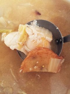 白菜と天ぷらと卵の味噌汁-レシピのメイン写真