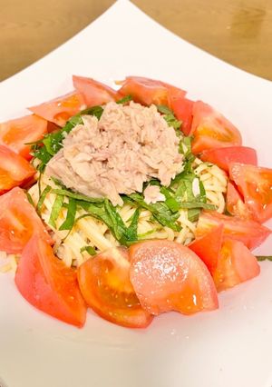 トマトとツナの冷製パスタ-レシピのメイン写真