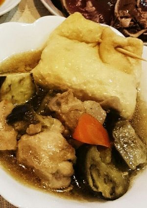鶏モモと茄子とたまご巾着の煮つけ-レシピのメイン写真