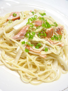 鮭と白菜の味噌クリームパスタ-レシピのメイン写真