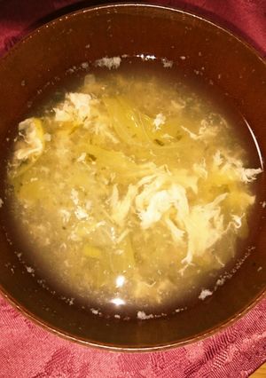 お茶漬けの素でレタス卵スープ-レシピのメイン写真