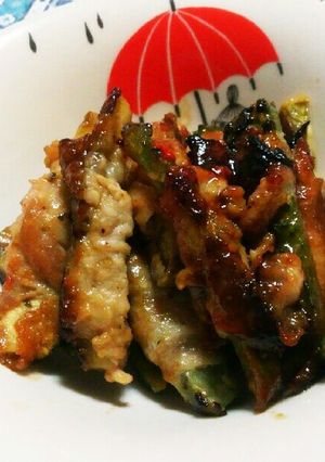 茄子とゴーヤの甘辛肉巻き-レシピのメイン写真