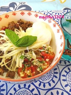 トマトとバジルのともだち丼♥7月20日♥-レシピのメイン写真