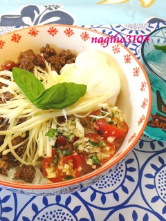 トマトとバジルのともだち丼♥7月20日♥-レシピのメイン写真