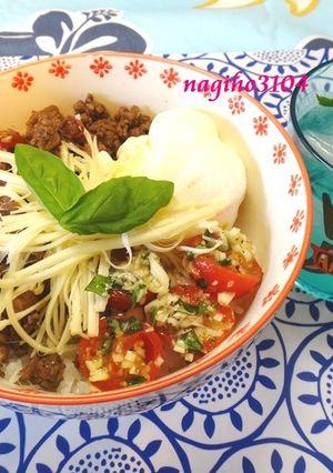 トマトとバジルのともだち丼♥7月20日♥-レシピのメイン写真