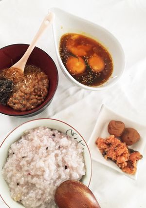 【深酒朝食】16穀粥とお供達-レシピのメイン写真