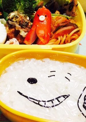 簡単すぎ！ラップに絵を描いてキャラ弁^^-レシピのメイン写真