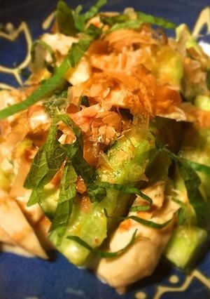 簡単おつまみ☆ササミと胡瓜の梅和え-レシピのメイン写真