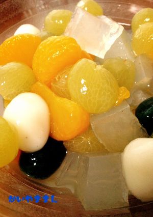 夏休みおやつ☆さっぱりフルーツ缶で白玉-レシピのメイン写真