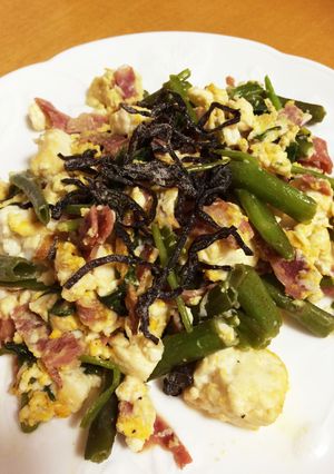 空芯菜と豆腐とハムのチャンプルー-レシピのメイン写真