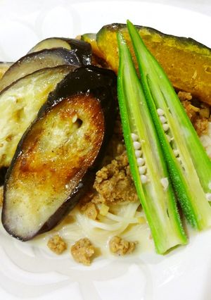 カレーそぼろの豆乳そうめん-レシピのメイン写真