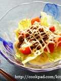 甘辛ダレで★タコライス風サラダうどん
