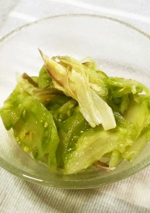 青トマトとミョウガの酢味噌和え☆祖母の味-レシピのメイン写真