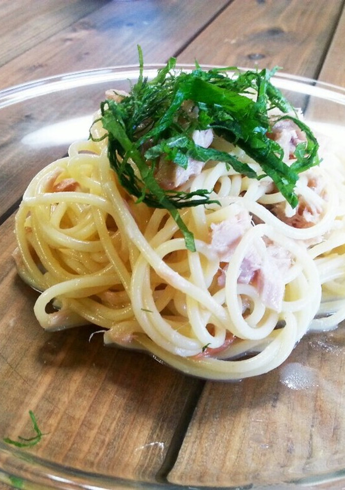 ツナと梅の和風冷製パスタ-レシピのメイン写真