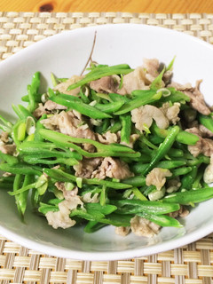 モロッコいんげんと豚肉炒め-レシピのメイン写真